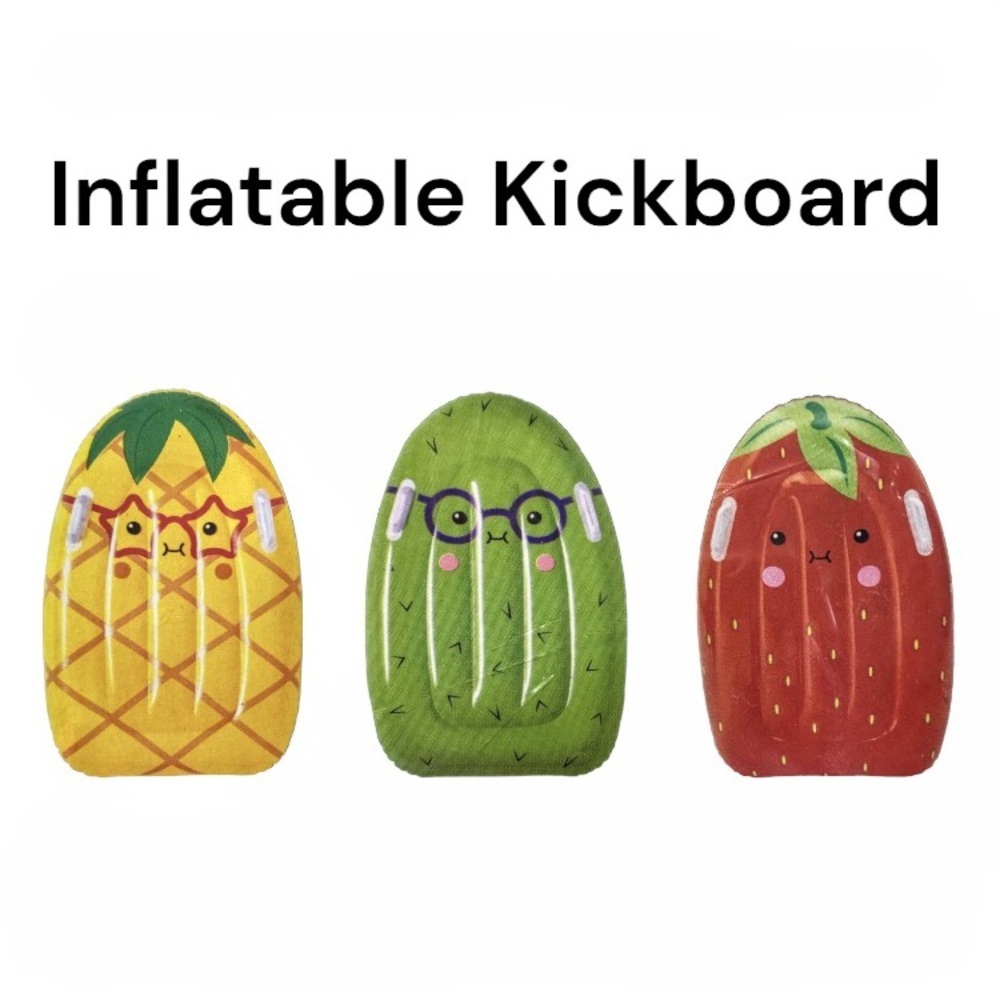 NWT Water Sun & Fun Inflatable Kick Board Strawberry, Cactus or Pineapple
